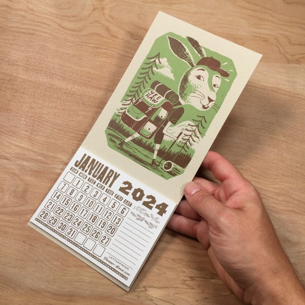 2024 Calendar Rabbit Etsy