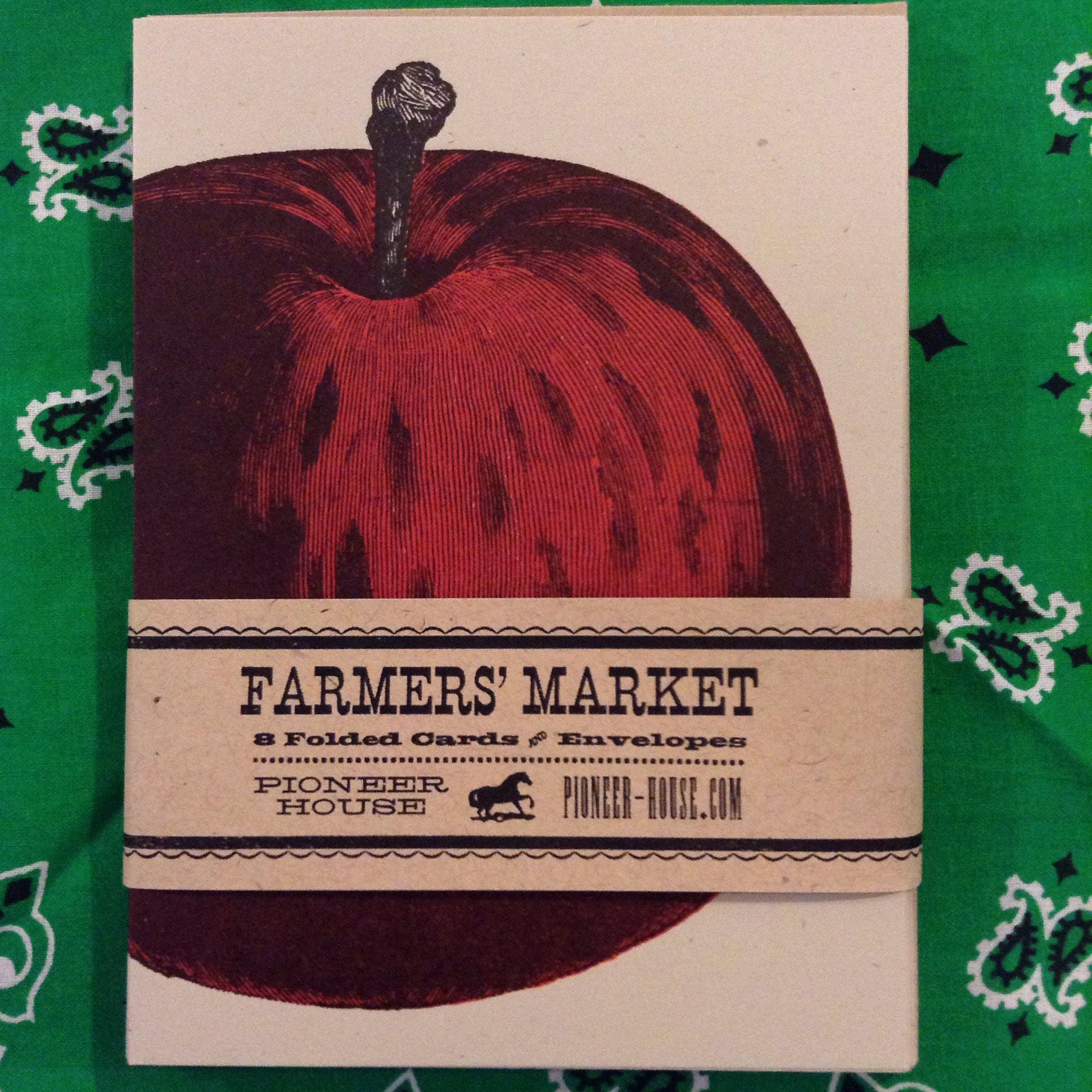 APPLE GREETING CARDS Farmers Market Letterpress Cards Apple Etsy