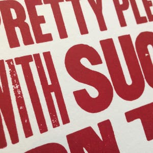 Pretty Please With SUGAR ON TOP 6 Hand Printed Letterpress Mini Prints ...
