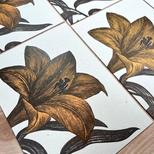 Orange DAY LILY Greeting cards Farmers Market Letterpress Card Pack of 8 gardening flowers easter spring southern gardening bulbs image 4