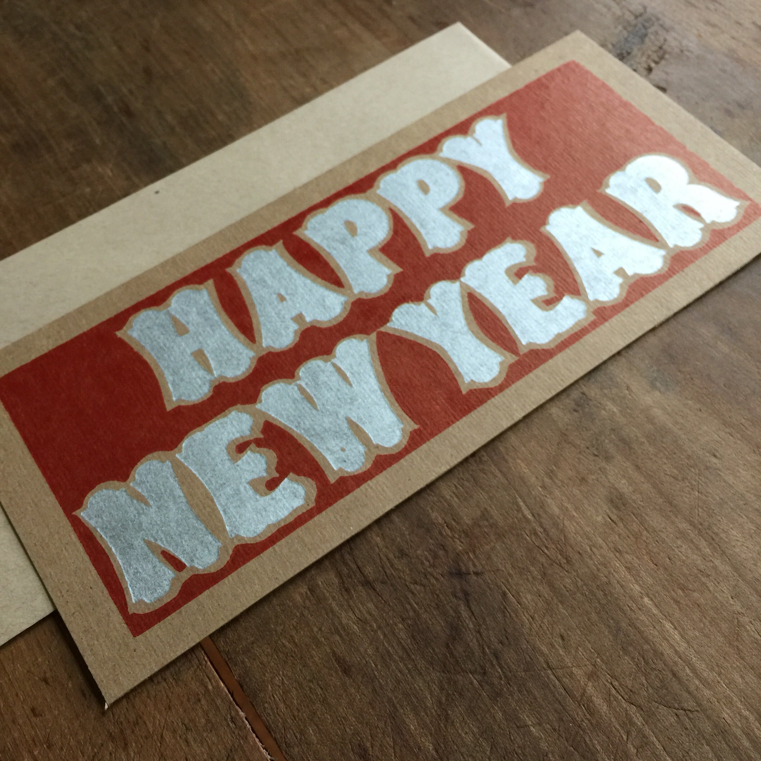 Happy new year letterpress card HAPPY NEW YEAR Letterpress Cards New Years cards Holiday | Etsy