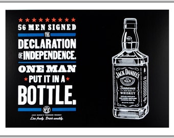 JACK DANIELS POSTER Declaration of Independence, Hand Printed
