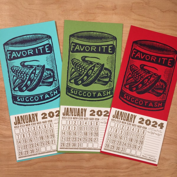 Letterpress Calendar Food - Etsy Letterpress Calendar Food - Etsy