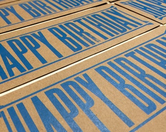 HAPPY BIRTHDAY pack of 8 #10 cards, celebrate, art, letterpress, sign, card, celebration, gift, letterpress, party, printed, wood type