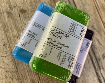 Cool colors ENCAUSTIC WAX PAINT 3 pack R&F - Azure Blue, Cadmium Green, Ultramarine discount supplies