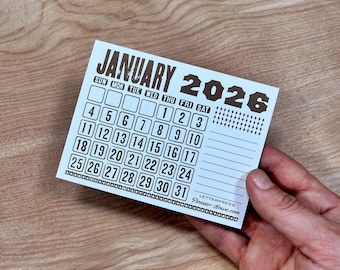 One Mini 2026 CALENDAR PAD, 12 month pages, replacement yeehaw pioneer house, DIY gift with your art, monthly schedule organization agenda