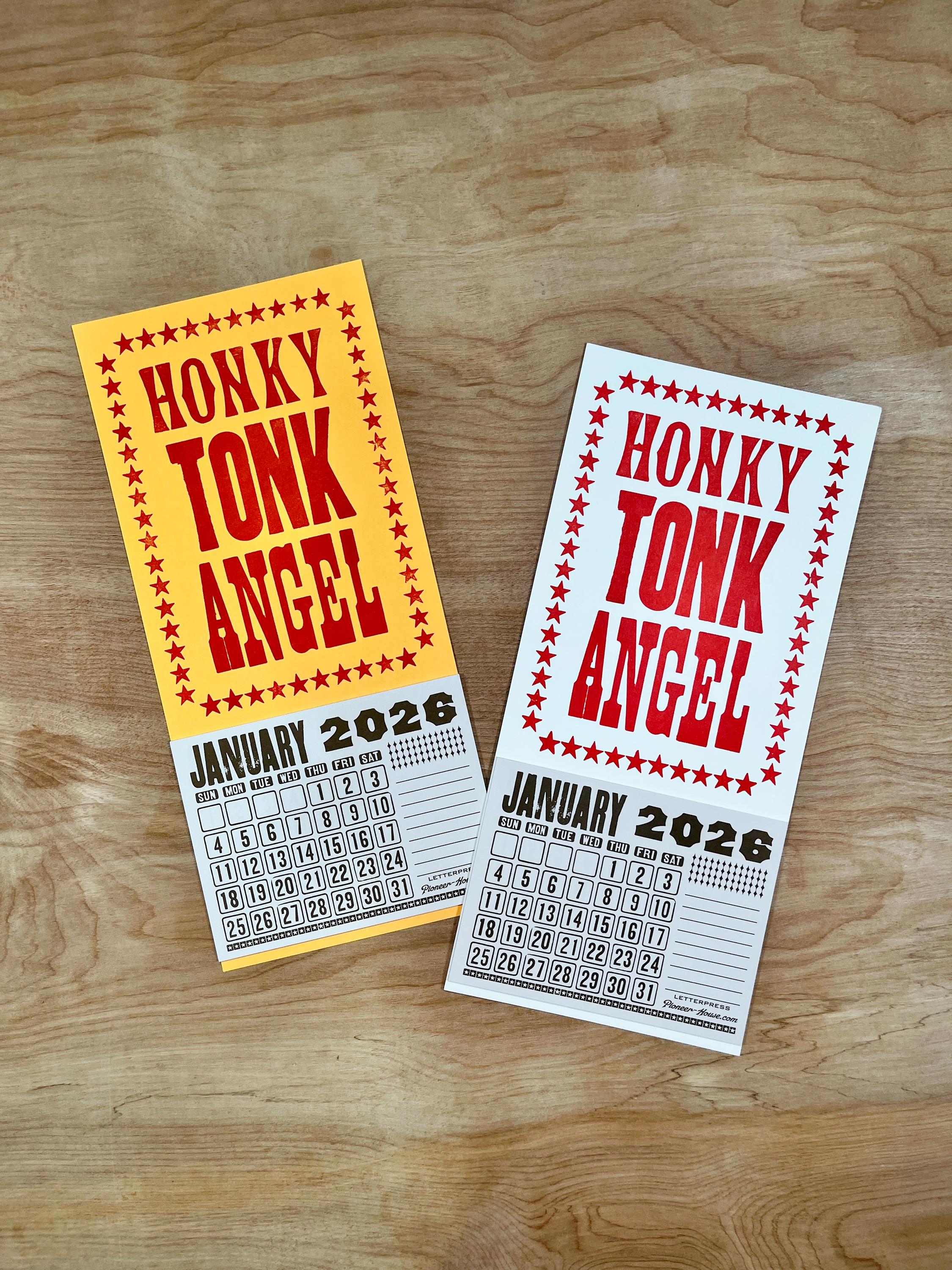 取引垢 HONKY TONK Angel Mini 2026 CALENDAR Choose White or Orange