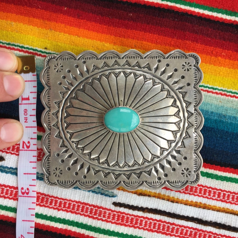 Large BELT BUCKLE Turquoise Native American Jewelry in Etsy