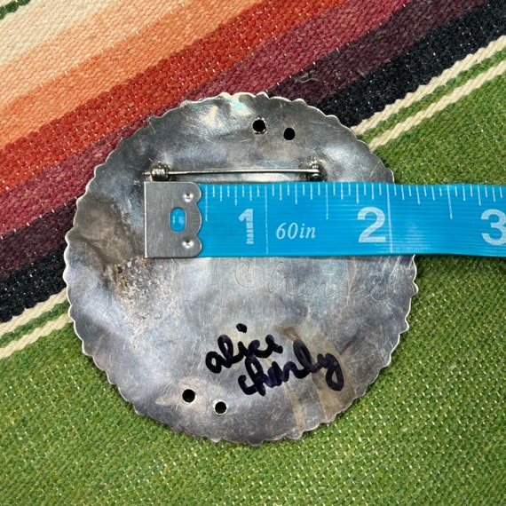 Large TURQUOISE CLUSTER Pin, vintage Native Ameri… - image 9