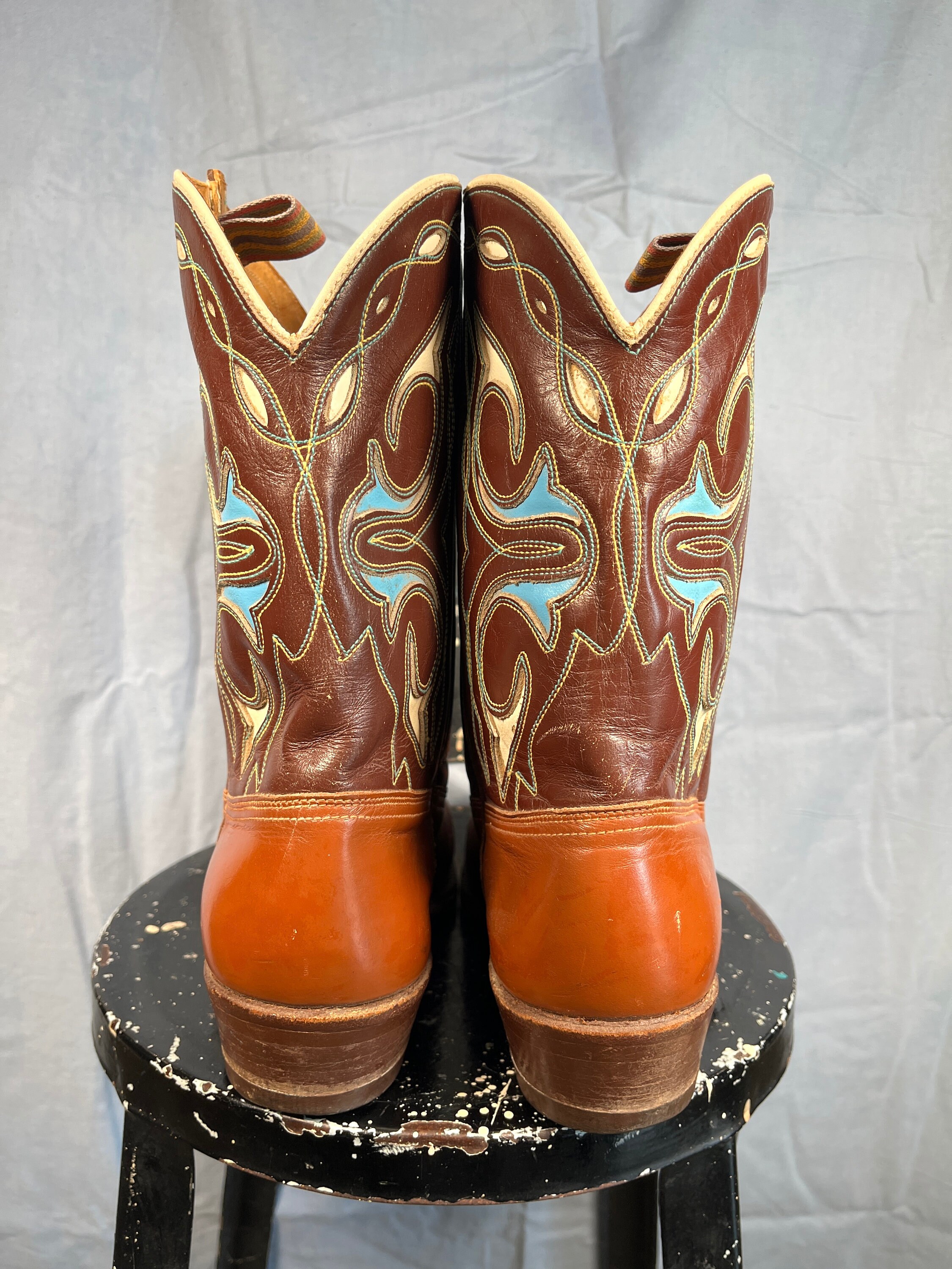 Buffalo David Bitton Steel Toe Brown Leather Boots with Orange Accents Danner - Vicious 6 main image 3
