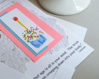 Handmade Card with  Birthday Cupcake and Humorous Quote