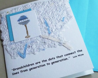 Grandparents Quote Baby Card with Handmade Paper