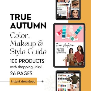 True Autumn Color Palette, Makeup & Style Guide by Personal Stylist PDF (Instant Download)