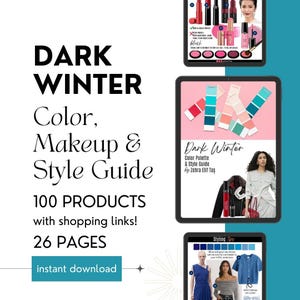 DARK WINTER Color Palette, Makeup & Style Guide by Personal Stylist | 12 Seasons Color Analysis | Instant Download PDF