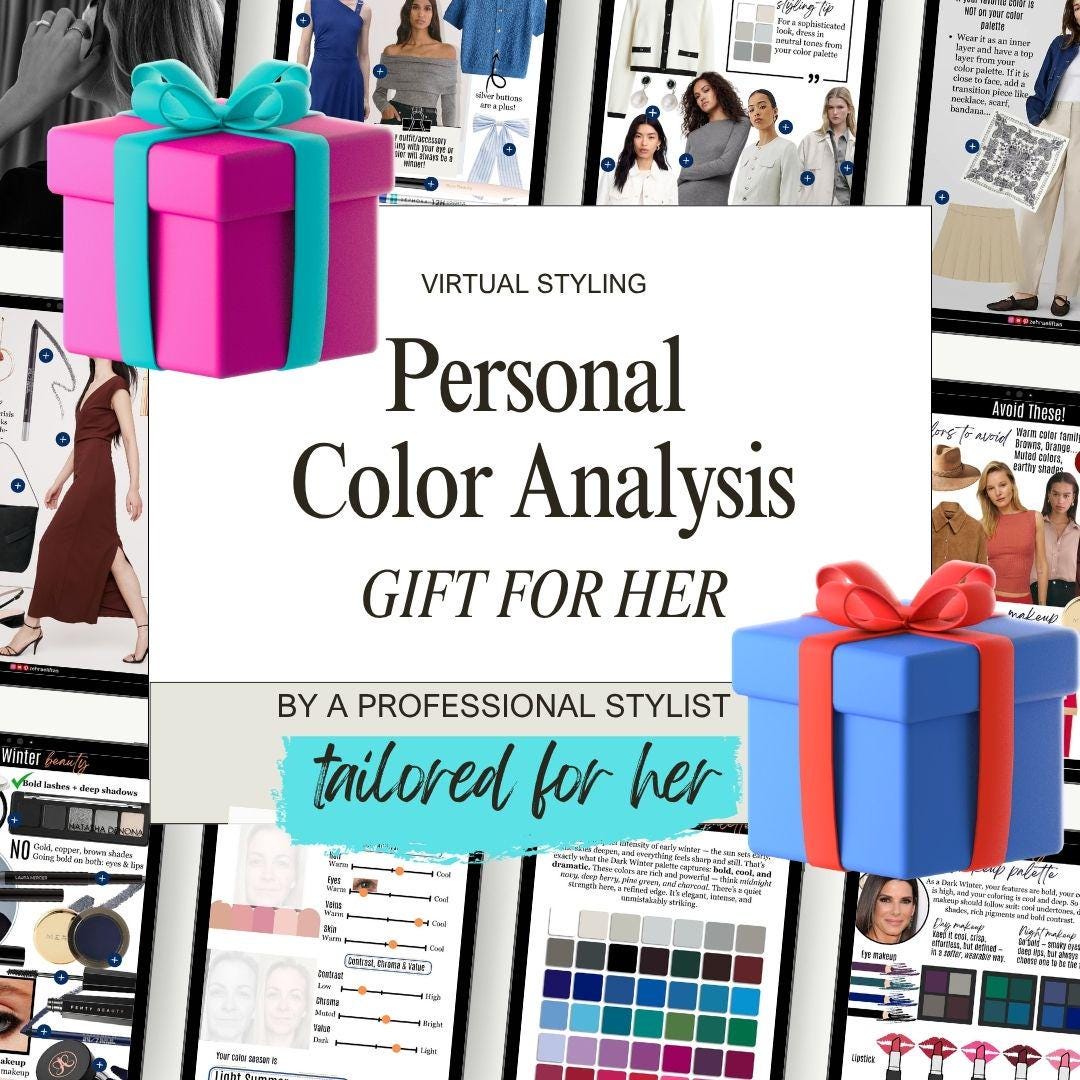 Personal Color Analysis Gift: Custom 12-season Style Guide (PDF ...
