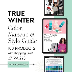 True Winter Color Palette, Makeup & Style Guide by Personal Stylist PDF (Instant Download)