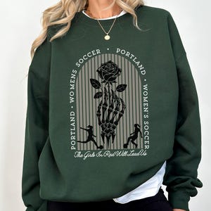 Sudadera unisex con cuello redondo y estampado de Portland Thorns imagen 1
