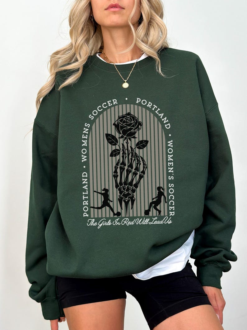 Sudadera unisex con cuello redondo y estampado de Portland Thorns imagen 1