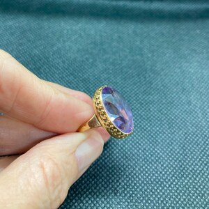 Antique Large Amethyst Gold Ring image 4