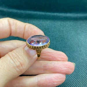 Antique Large Amethyst Gold Ring image 2