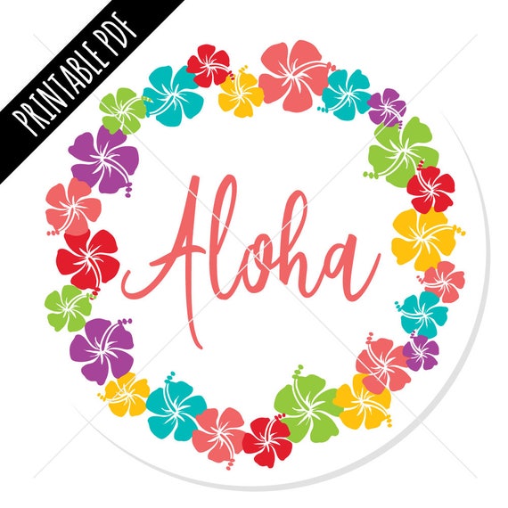 Items similar to PRINTABLE PDF Stickers or Tags - Hawaiian Flowers ...