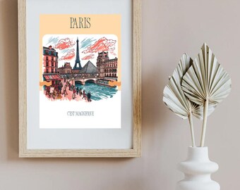 Paris Travel Poster Wall Print