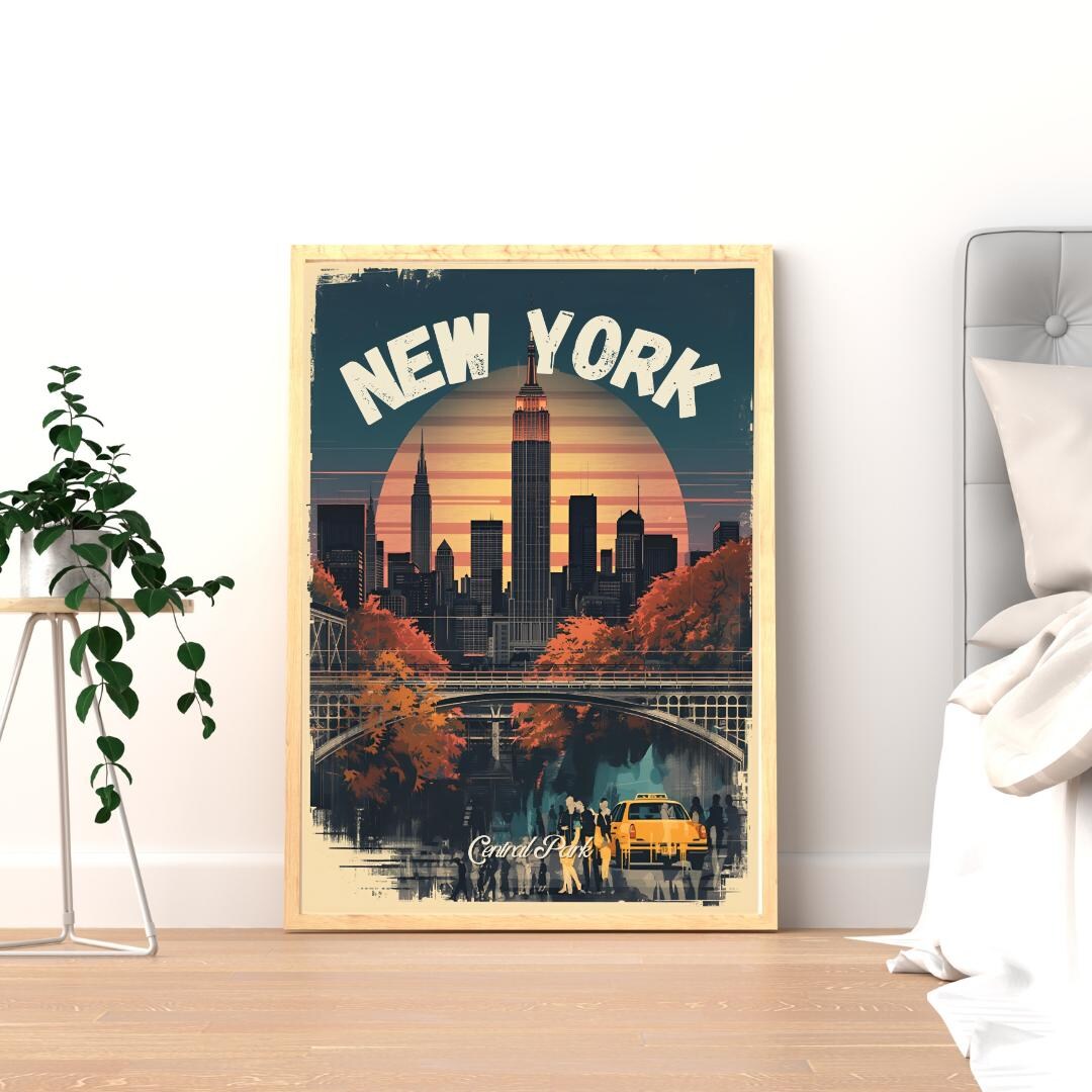 New York Wall Print Travel Poster - Etsy