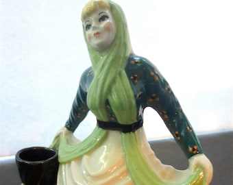 Lovely Lass Candle Holder - Ceramic Arts Studio - Made in Wisconsin - Vintage 1950s - Candlestick Holder