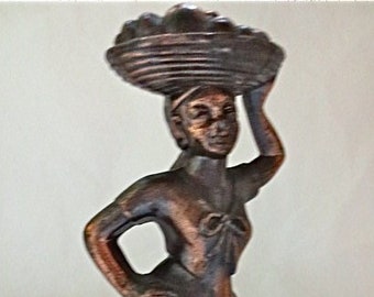 Jamican Woman Figurine - Vintage 1960s Souvenir from the Island - Sassy Island Girl - Jamaica