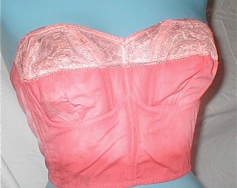 Pink Long Line Strapless Bra - Vintage 60s Spencer - 32 B -