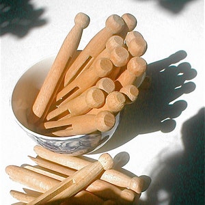 21 count Wooden Round Head Clothespins -