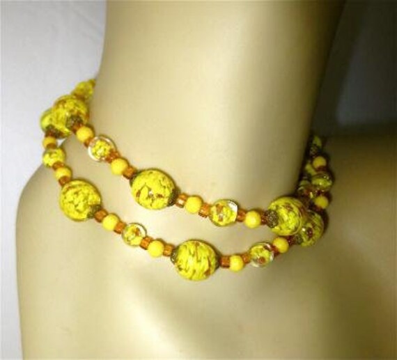 Italian Murano Glass Beads Necklace - Vintage 196… - image 3