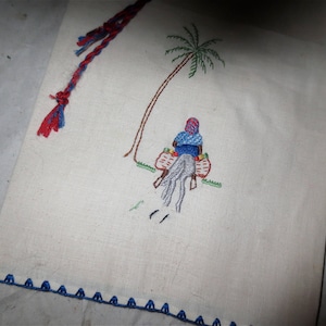 Vintage Baby Bib Embroidered  Hand Made