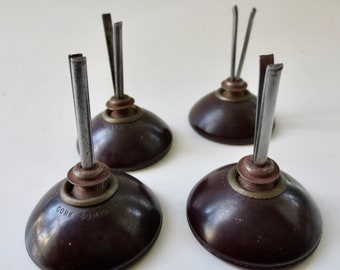 Vintage Armstrong Cork Co. Furniture Rests - Set of 4 - Bakelite and Steel - Swivel - Self-Leveling  -  Furniture Feet - Salvage  Hardware