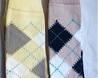 Summer Argyle Socks Brooks Brothers Vintage 1980s Mens Sportswear Menswear Sport Socks Fits Sizes 10 - 13
