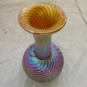 Robert Held Art Glass Vase - Iridescent Swirl - Signed by the Artist - Studio Glassware