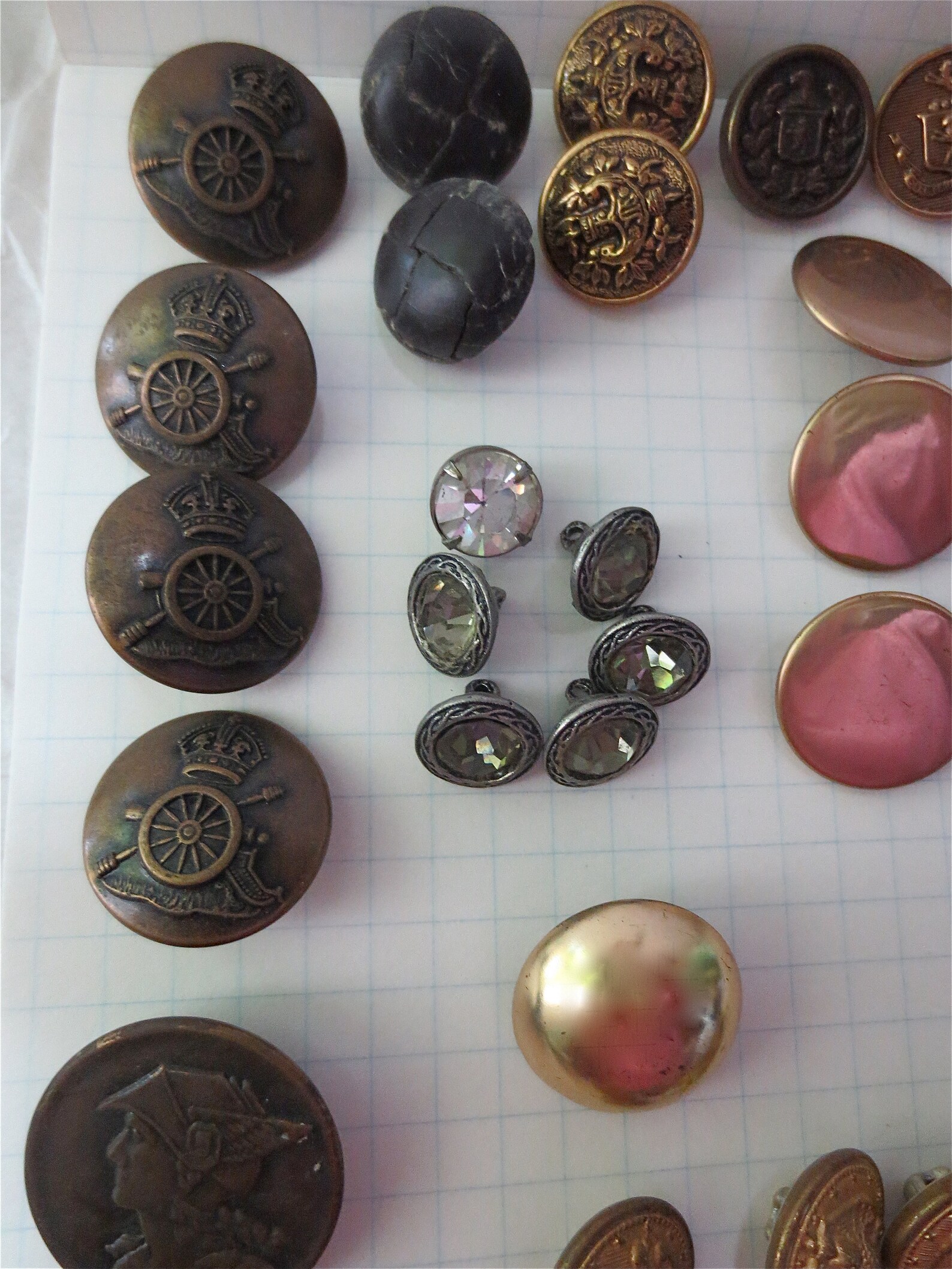 Vintage Button Collection Brass Buttons Various Styles Etsy