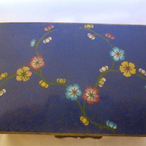 Antique Cloisonne Enamel Box - Made in China - Early 20th Century - Late Ching Dynasty - Hinged Trinket or Cigarette Box