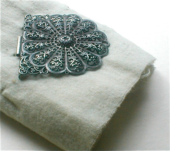 Antique Filligree Buckle - Silver - European 1900… - image 1