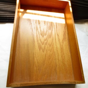 Vintage Oak Wood Paper Organizer Tray - Heavy Duty Old Desk