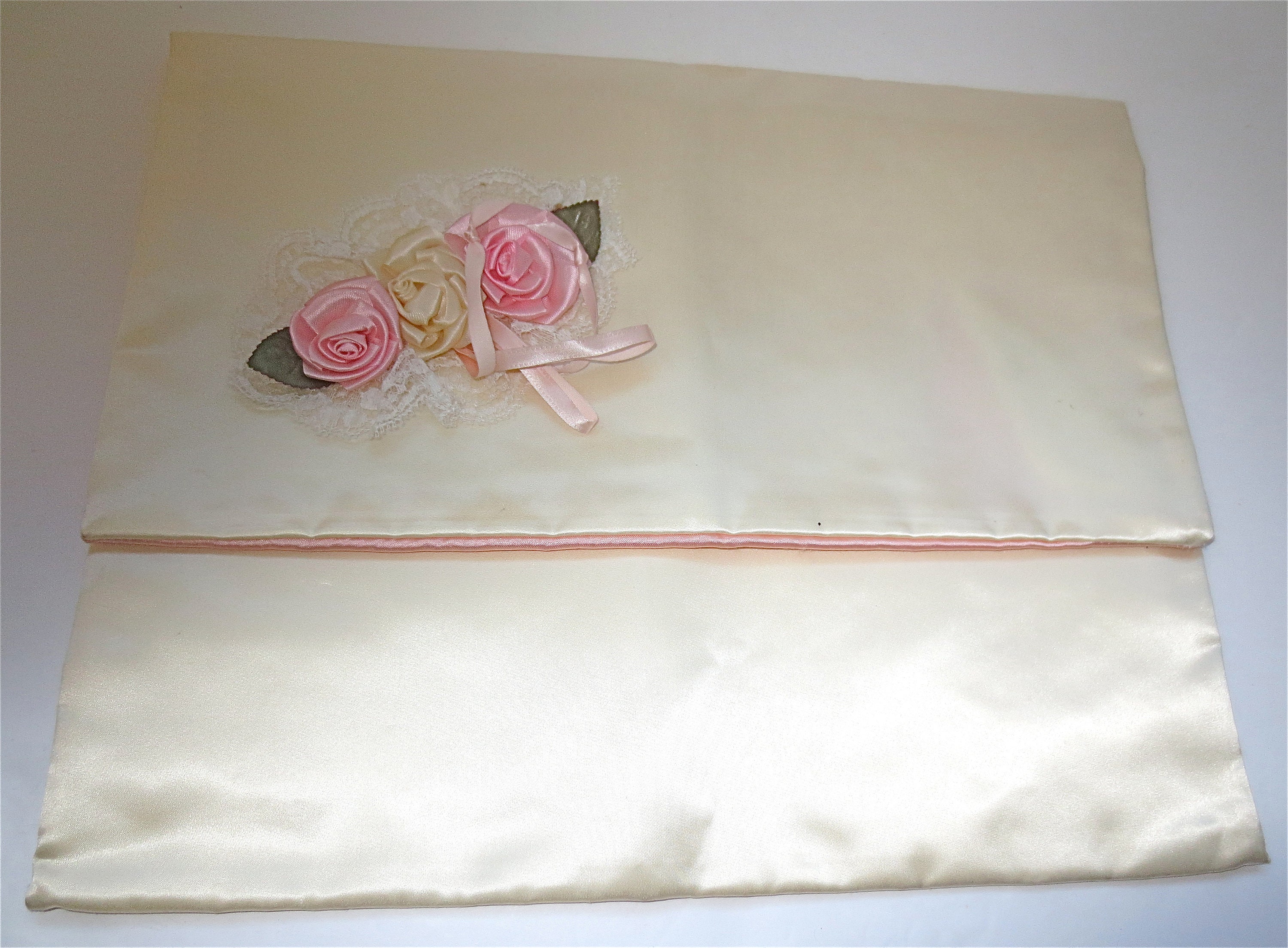 Vintage 1930's Stocking Bag Vintage Satin Lingerie Bag Vintage Pink Boudoir  Bag Padded Stocking Bag 