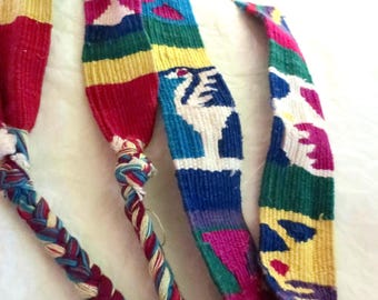 Hand Loomed Sash Belt - Vintage 1970s - Souvenir - South America - Multi Colored