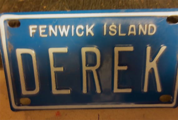 Derek Name Plate - Bike License Plate Bike ID Plate - Fenwick