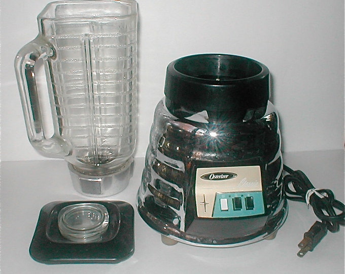 Vintage Oster Beehive Blender Chrome Body With Glass Pitcher Kitsch