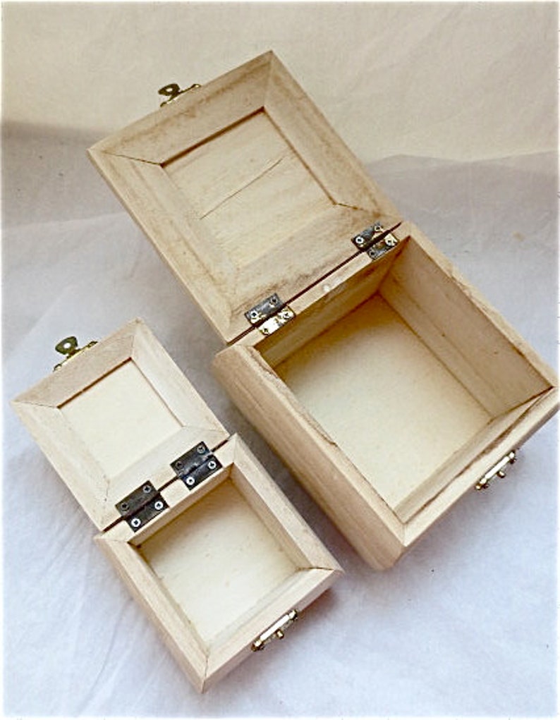 Natural Unfinished Wood Box Set of Two Nesting Boxes for Etsy