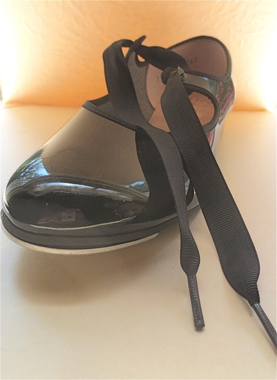 Capezio Tap Shoes - Black Patent Leather - Size W… - image 3