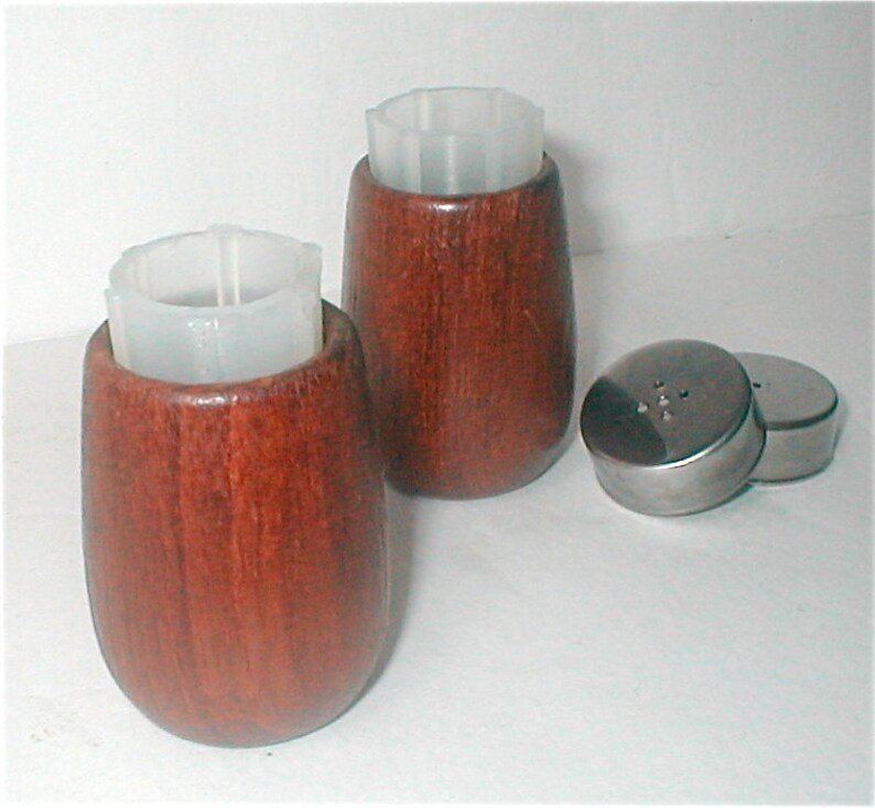 Teak Salt and Pepper Shakers Danish Modern Serving Vintage Etsy