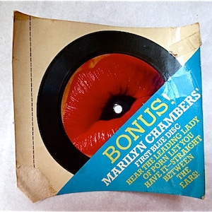 1979 Marilyn Chambers Flexi-Disc Recording - Spindle Record -  Paper and Vinyl 45 RPM  - Paul Raymond Publications