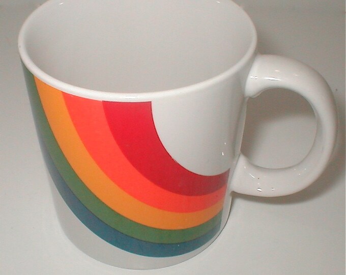 Rainbow Mugs Quite a Pair ROYGBIV Your Morning Cup Vintage Etsy
