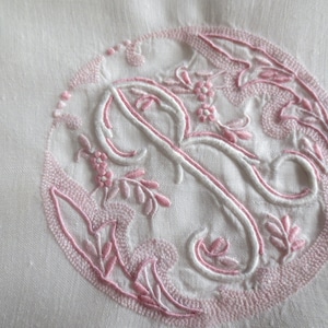 Initialed R  Handkerchief - Gorgeous Monogramed White Hankie - Bridal - Wedding Day Nuptial Handkerchief - Vintage 1940s
